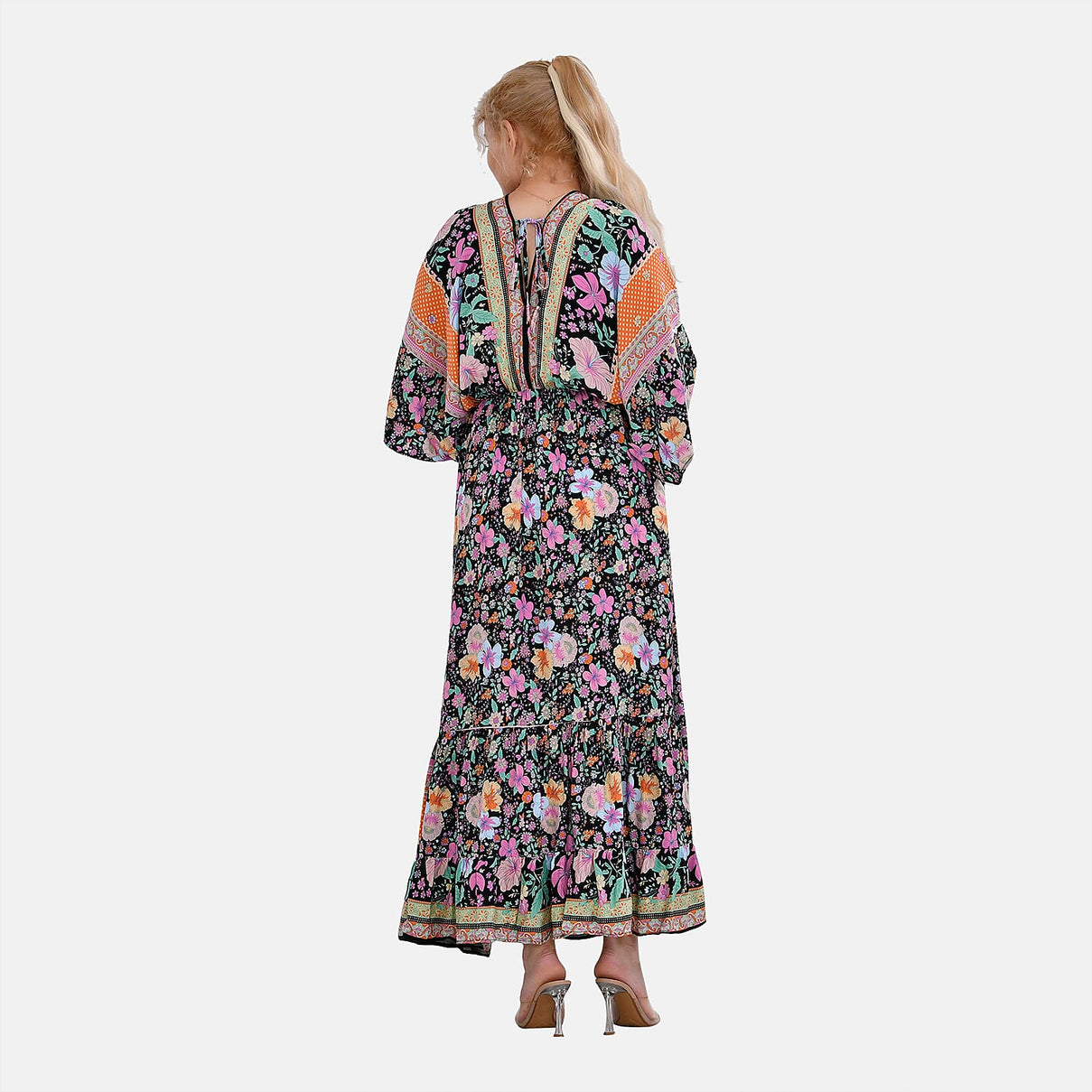 TAMSY Mixed Printed Elastic Waist Maxi Dress 7747815 2