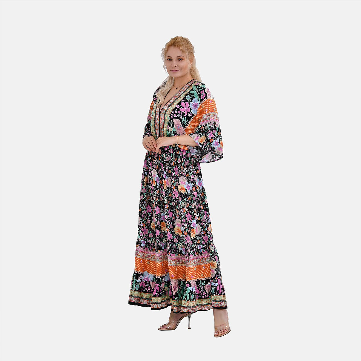 TAMSY Mixed Printed Elastic Waist Maxi Dress 7747815 3