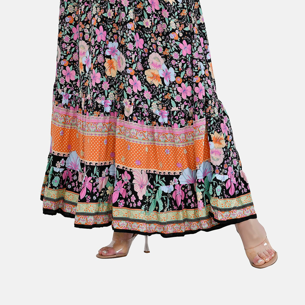 TAMSY Mixed Printed Elastic Waist Maxi Dress 7747815 5