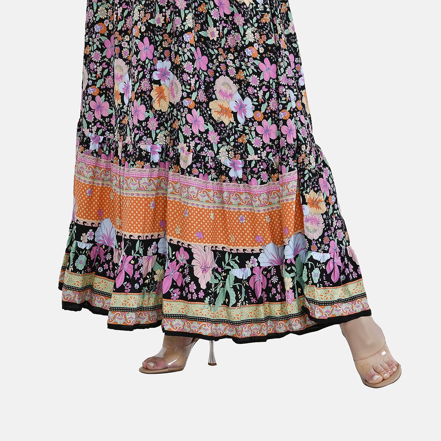 TAMSY Mixed Printed Elastic Waist Maxi Dress 7747815 5
