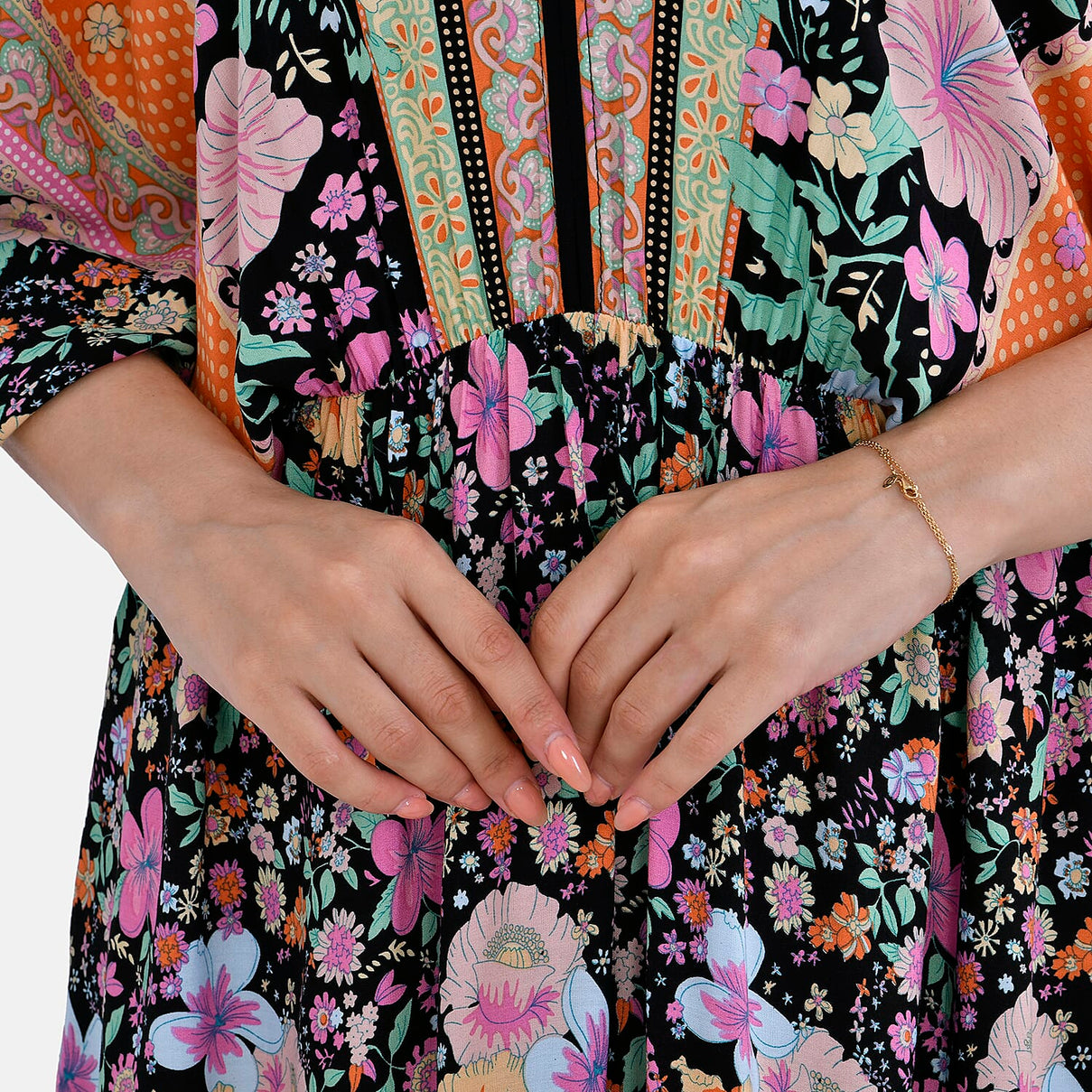 TAMSY Mixed Printed Elastic Waist Maxi Dress 7747815 6