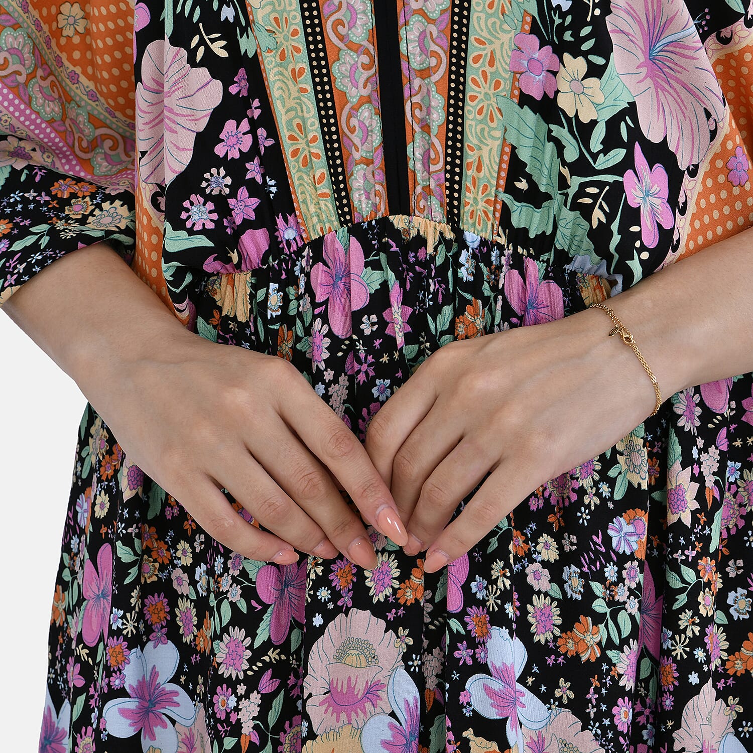 TAMSY Mixed Printed Elastic Waist Maxi Dress 7747815 6