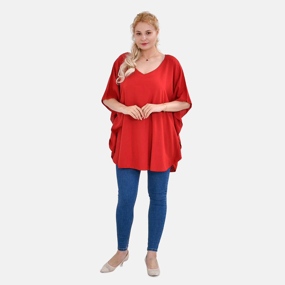 Tamsy V-Neck Top with Large Sleeves 7752529 0