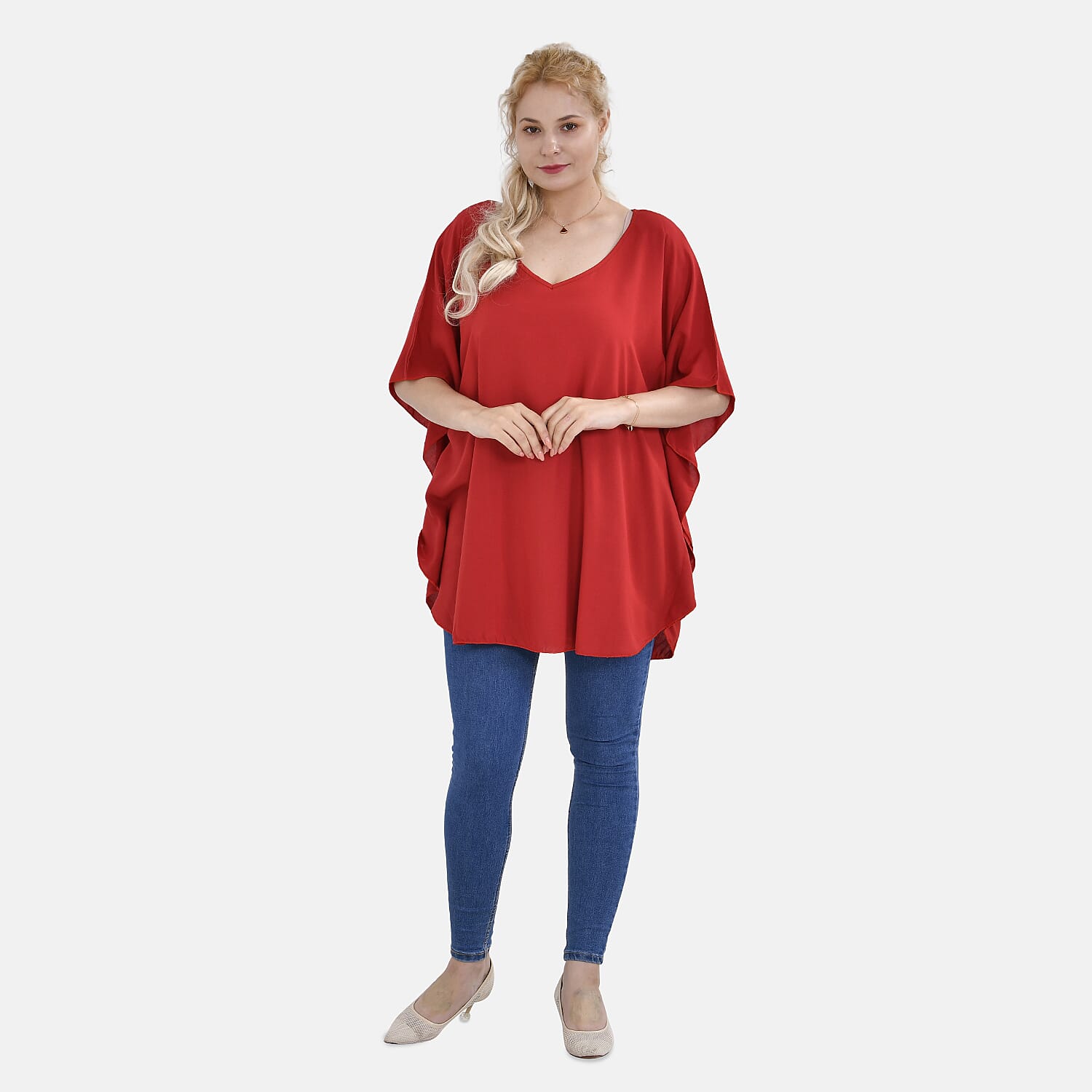 Tamsy V-Neck Top with Large Sleeves 7752529 0