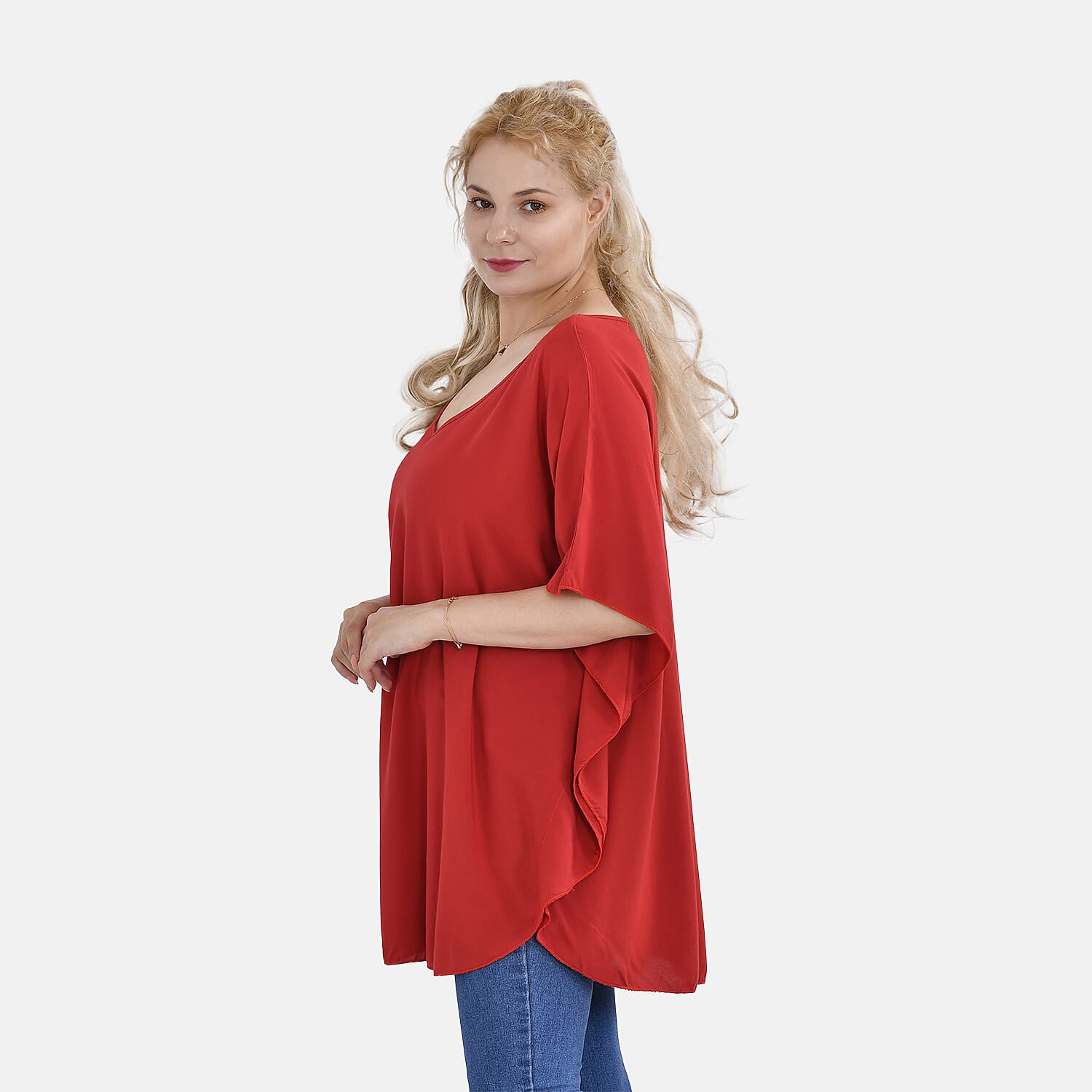 Tamsy V-Neck Top with Large Sleeves 7752529 3