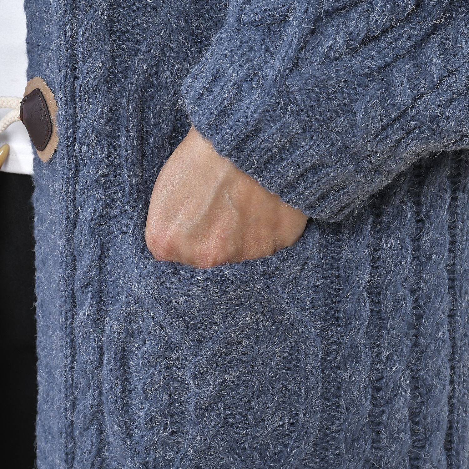 TAMSY Long Cardigan with Buttons  - Blue 8730158 5