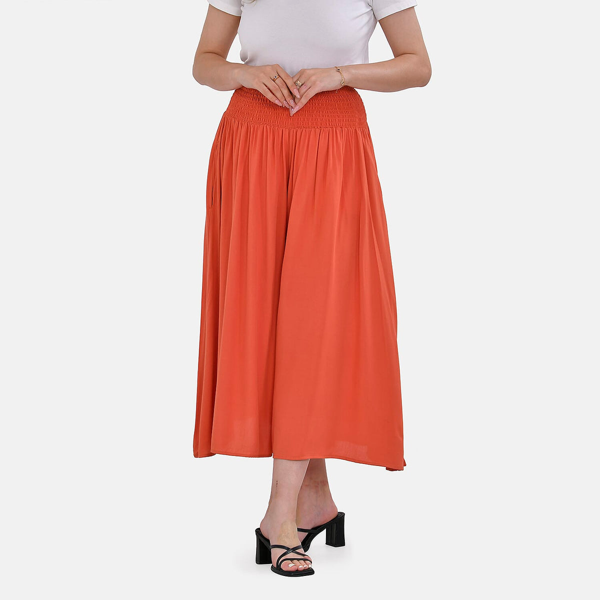 TAMSY Smocked Waist Women's Culottes Trousers 7701067 4