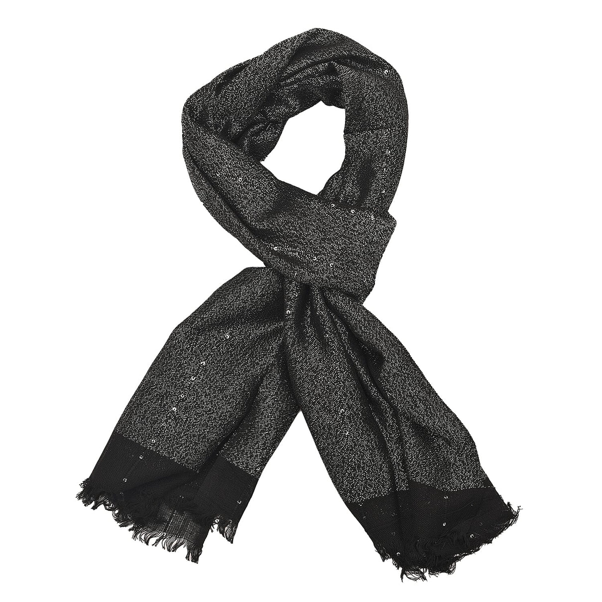 TAMSY Viscose Shiny Metallic Mesh Shawl - Black 7271976 6