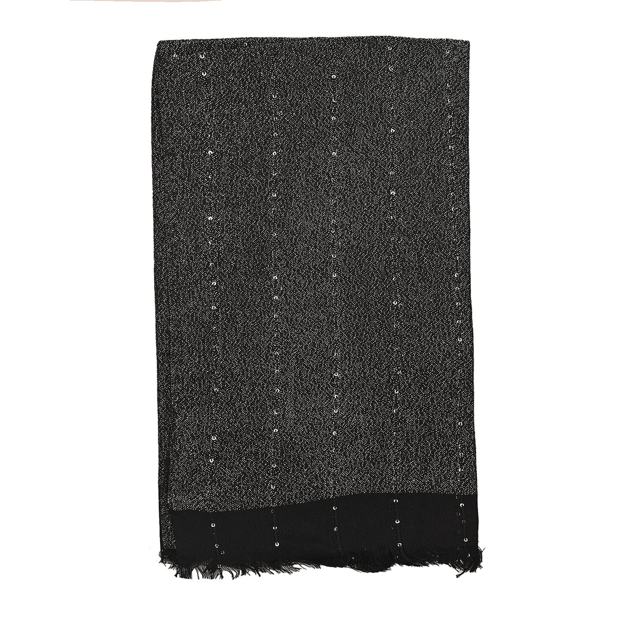 TAMSY Viscose Shiny Metallic Mesh Shawl - Black 7271976 7