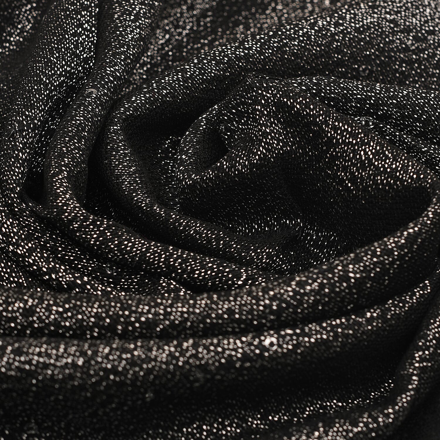 TAMSY Viscose Shiny Metallic Mesh Shawl - Black 7271976 8