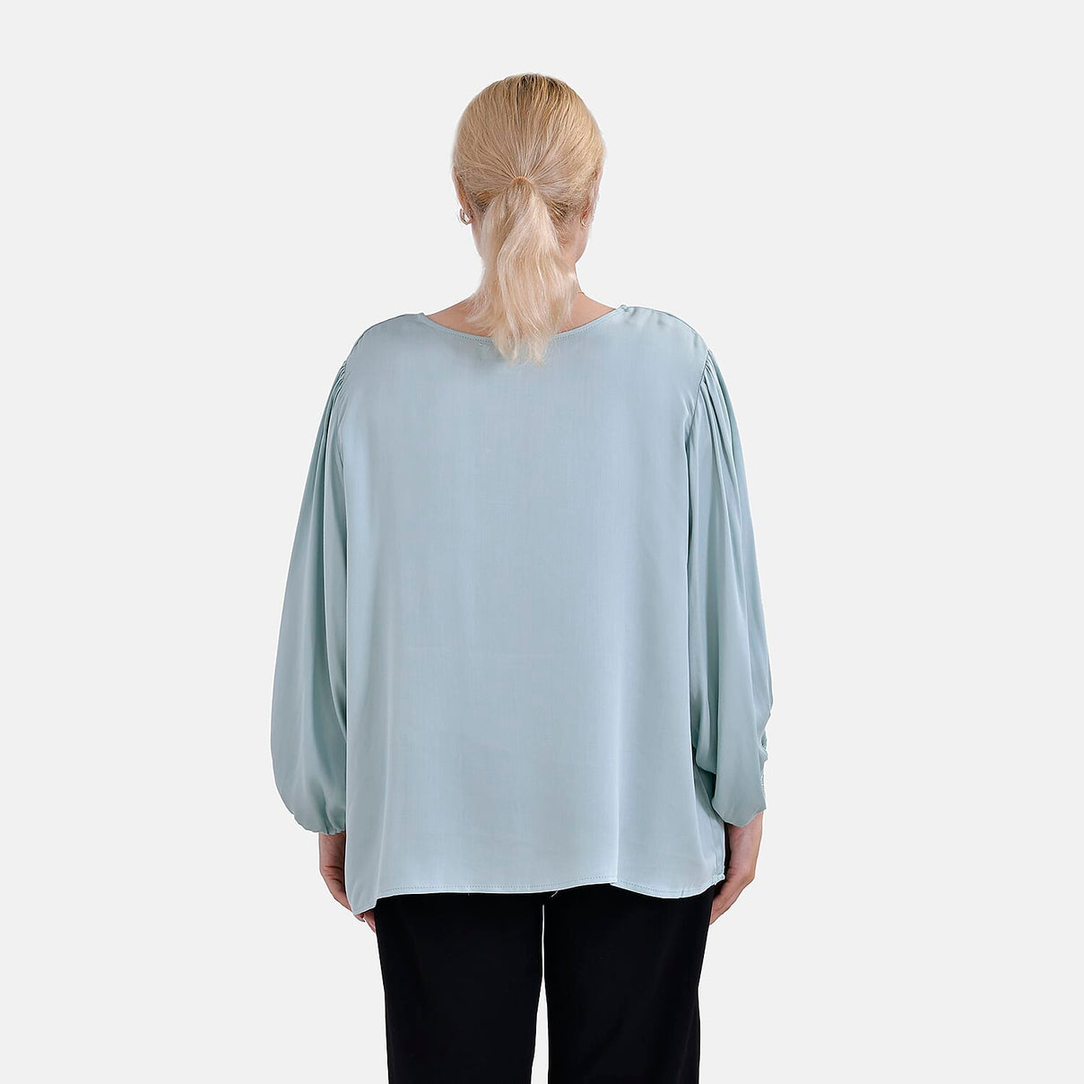 Tamsy 100% Viscose Relaxed Fit Blouse (Size 16-18) - Light Green 7724941 2