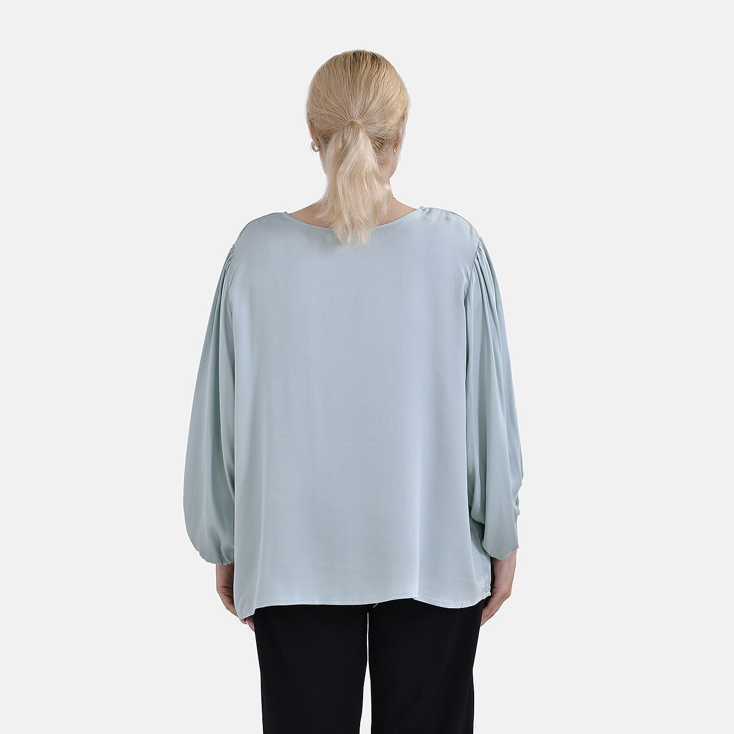 Tamsy 100% Viscose Relaxed Fit Blouse (Size 16-18) - Light Green 7724941 2