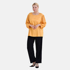 Tamsy 100% Viscose Relaxed Fit Blouse (Size 16 to18) - Yellow