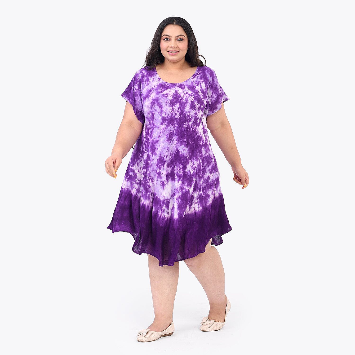 TAMSY Umbrella Dress with Sleeves - Purple 7167950 3