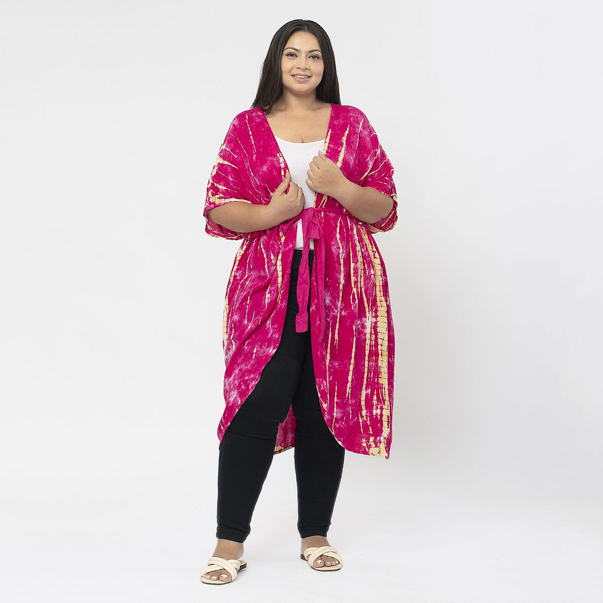 TAMSY Tie Dye Kimono  - Pink 7506384 0
