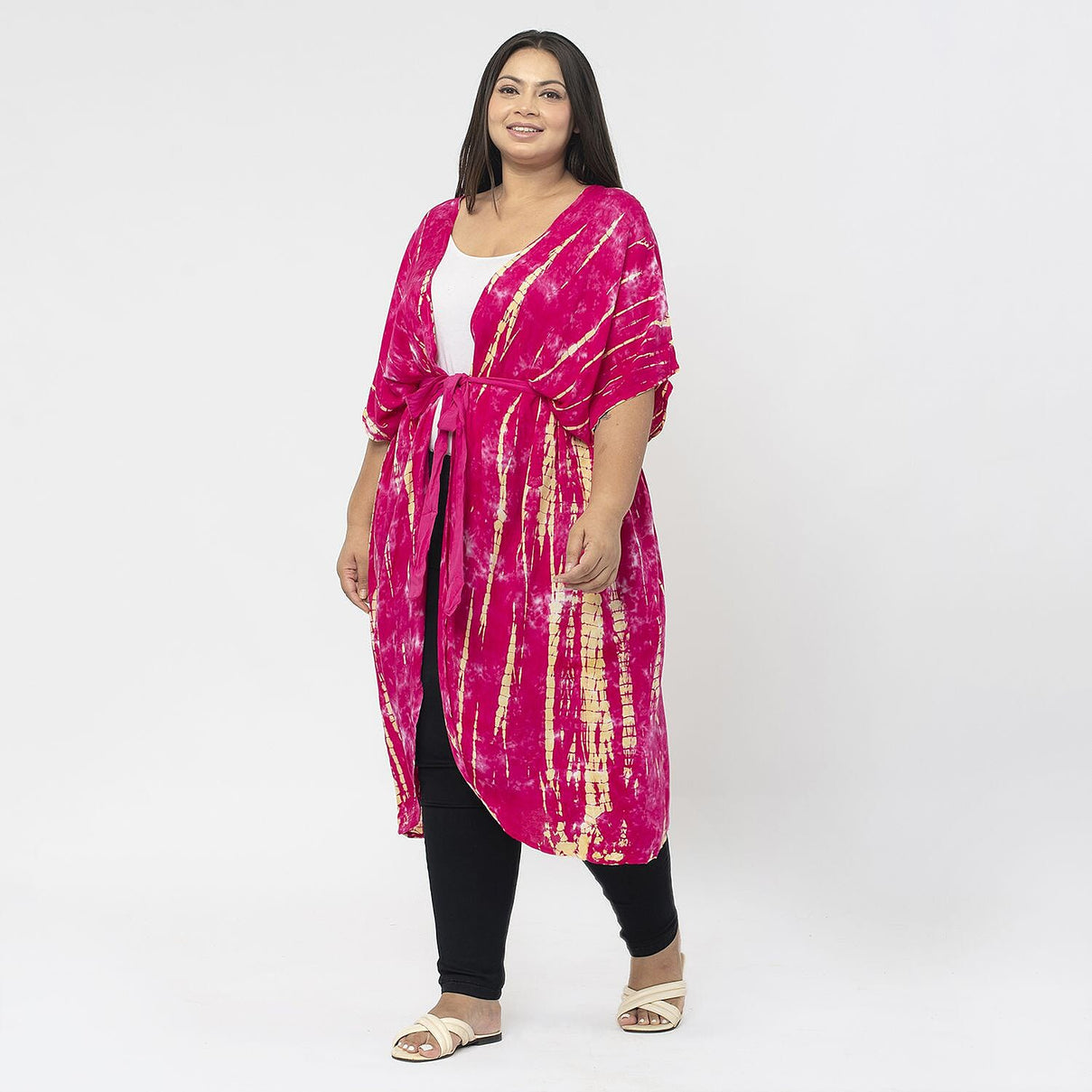 TAMSY Tie Dye Kimono  - Pink 7506384 3