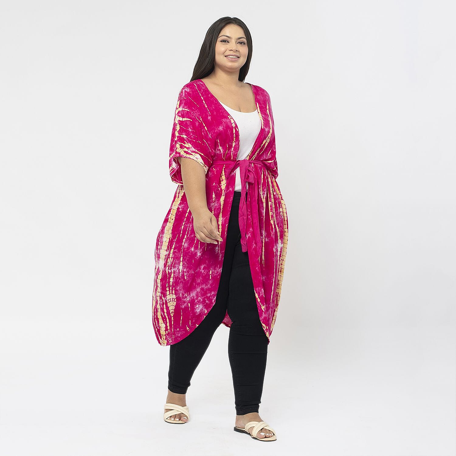 TAMSY Tie Dye Kimono  - Pink 7506384 4