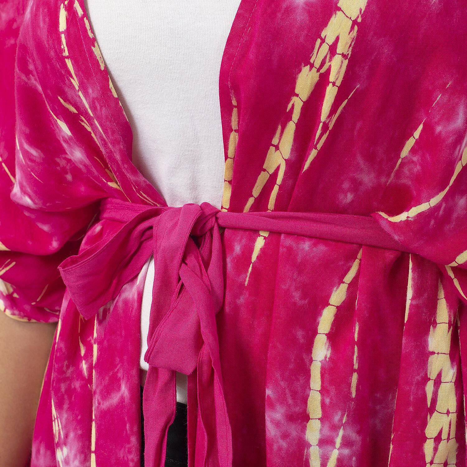 TAMSY Tie Dye Kimono  - Pink 7506384 5