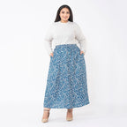 TAMSY 100% Viscose Zebra Printed Skirt With Elastic on Waist (Size L) - Beige - Black