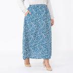 TAMSY 100% Viscose Zebra Printed Skirt With Elastic on Waist (Size L) - Beige - Black