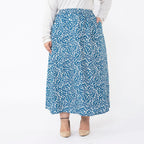 TAMSY 100% Viscose Zebra Printed Skirt With Elastic on Waist (Size L) - Beige - Black