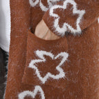 Tamsy White Star Pattern Cardigan - Coffee (One Size Fit 8-20, Length 82 Cm)
