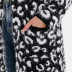 Tamsy Cozy Winter Coatigan with Hoodie (Size 8 to 20) - White & Black