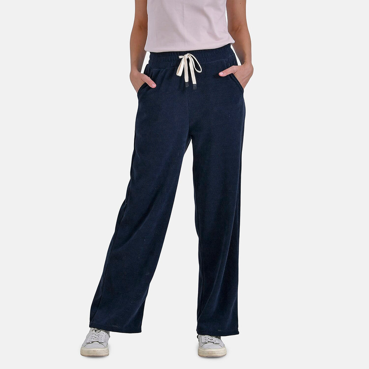 Tamsy Women's Relaxed Fit Corduroy Straight Leg Pants (Size XL) - Midnight Navy V32530830 0
