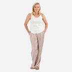 Tamsy Womens Regular Fit Sleeveless Tank Top (Size L) - White