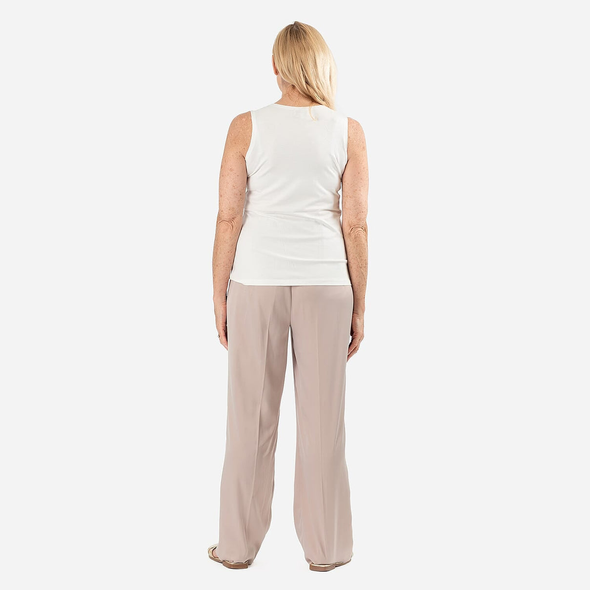 Tamsy Womens Regular Fit Sleeveless Tank Top (Size L) - White 7889107 3