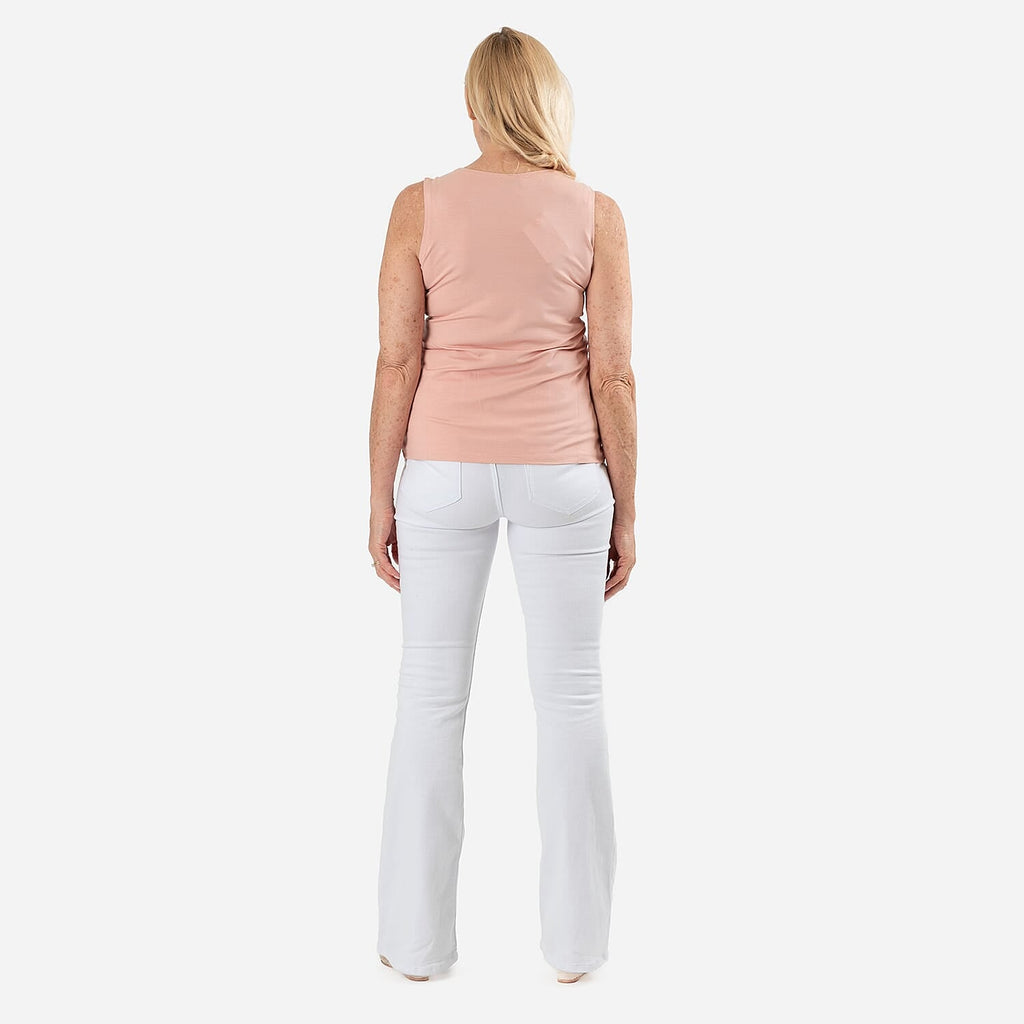 Tamsy Womens Regular Fit Sleeveless Tank Top (Size XL) - Salmon