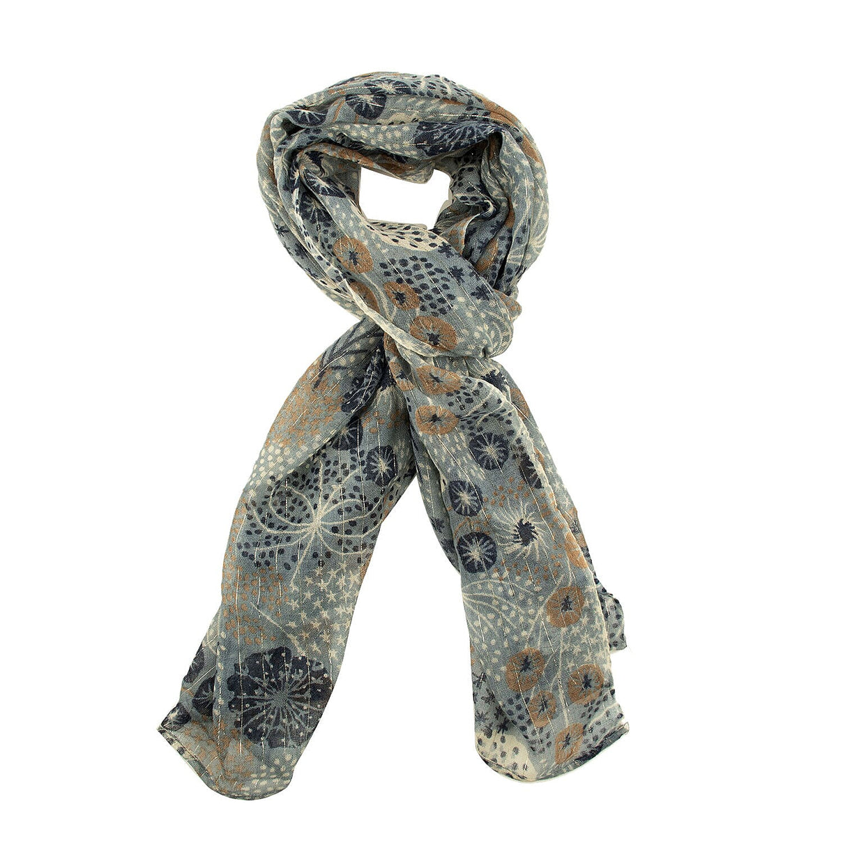 TAMSY Wool Printed Scarf  - Blue 7303705 0