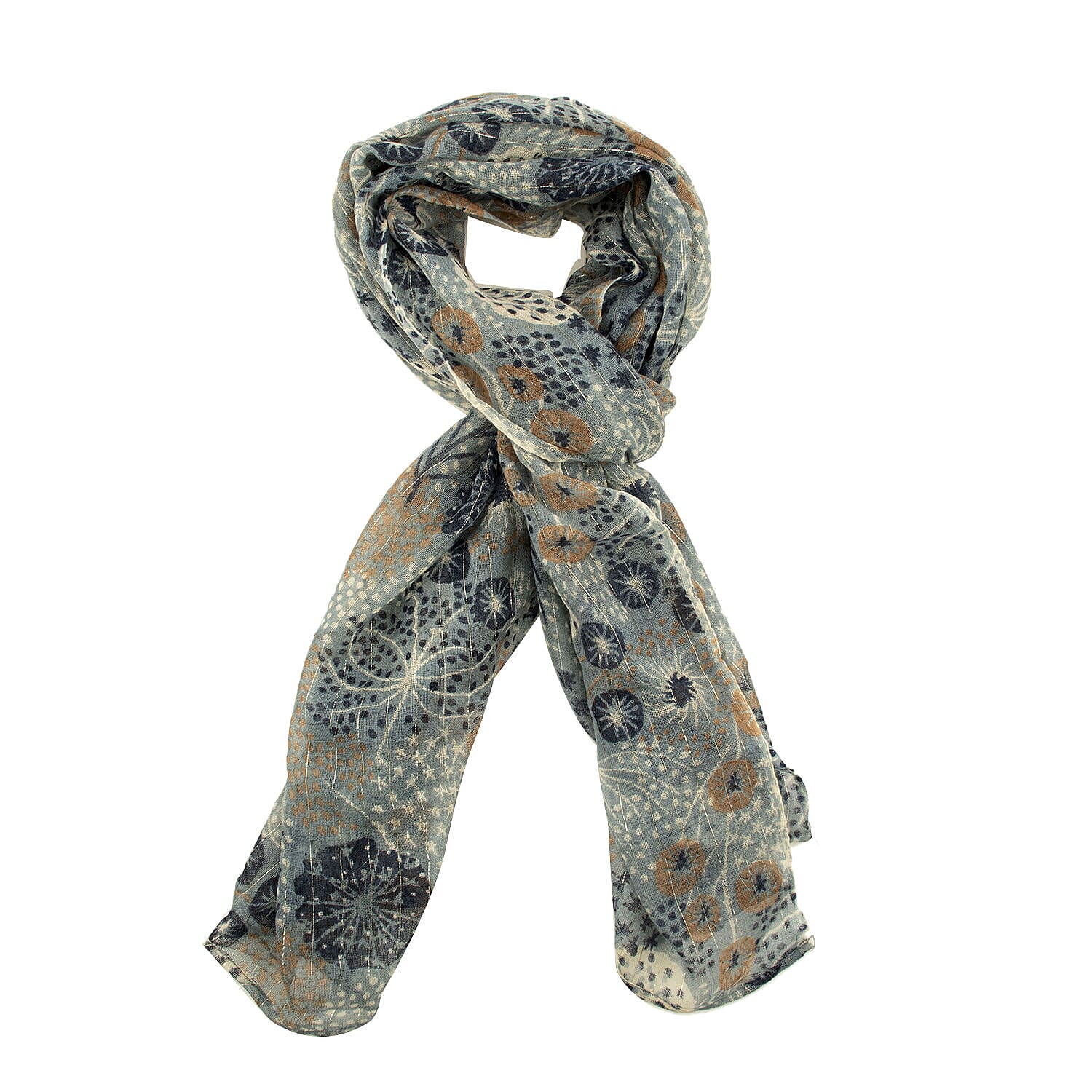 TAMSY Wool Printed Scarf  - Blue 7303705 0