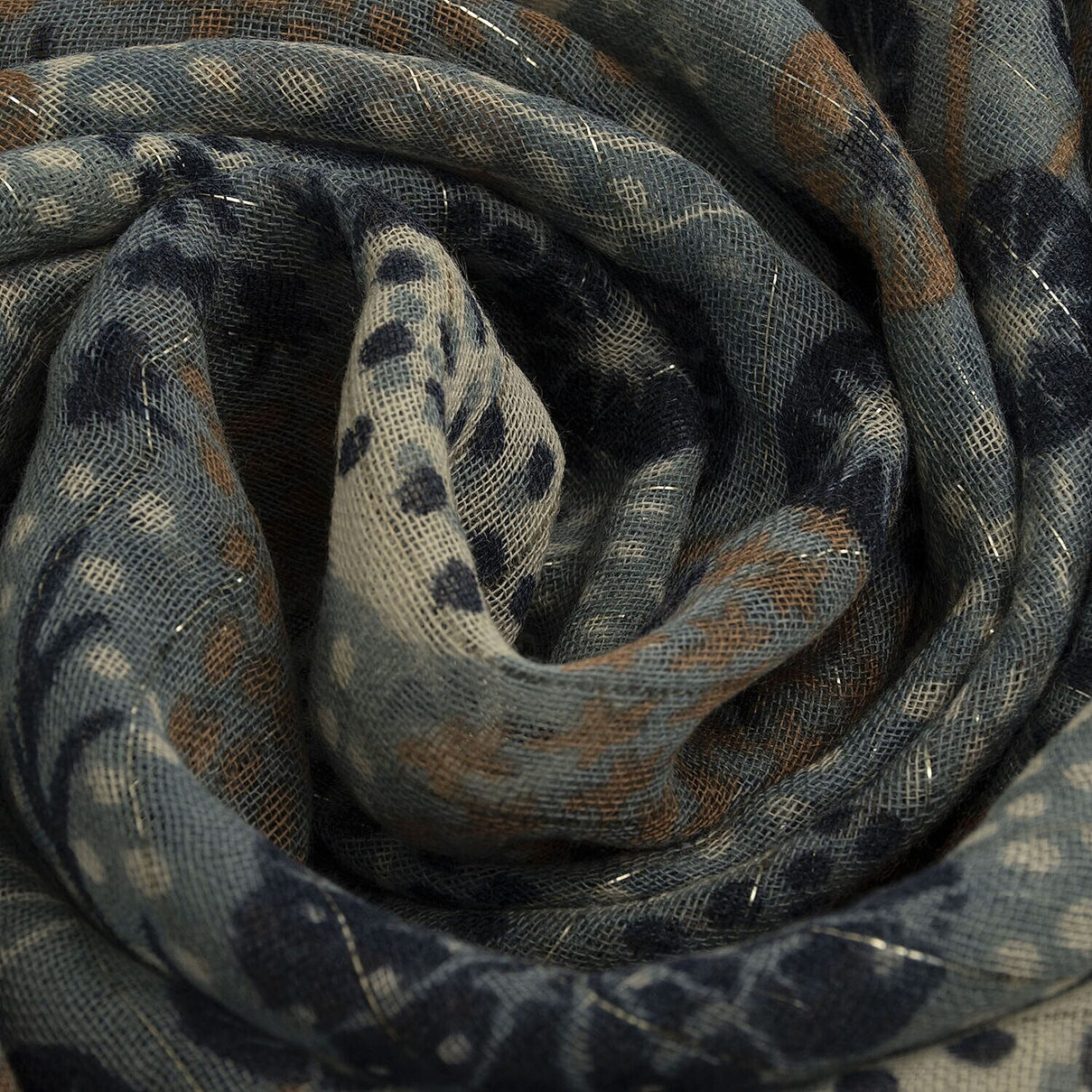 TAMSY Wool Printed Scarf  - Blue 7303705 2
