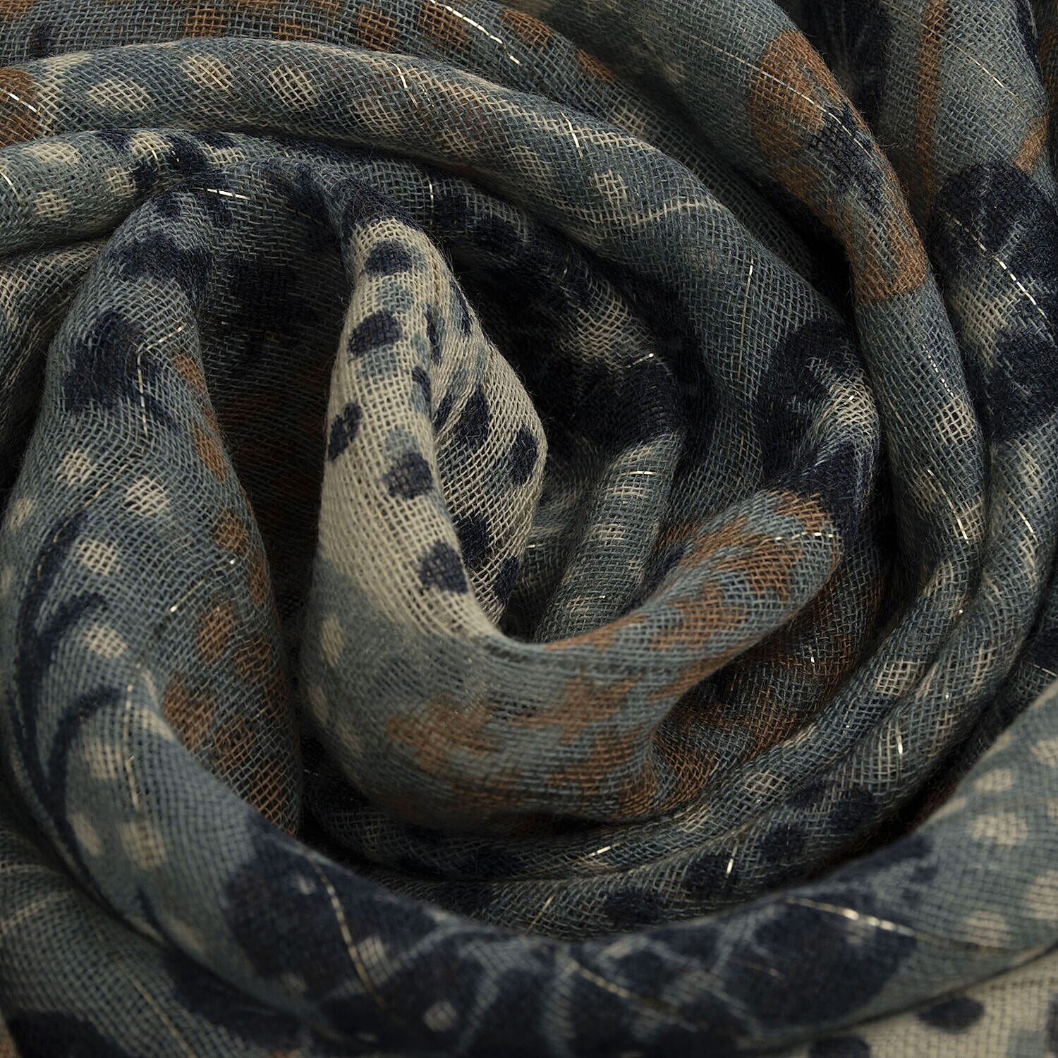 TAMSY Wool Printed Scarf  - Blue 7303705 2
