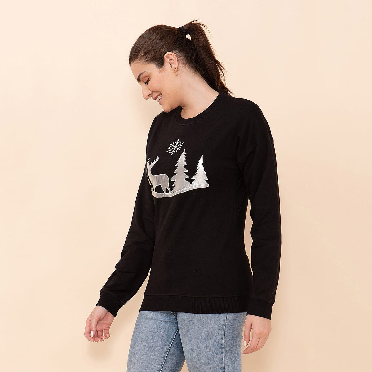 TAMSY Xmas Tree Cotton Women's Sweatshirt 7142478 2