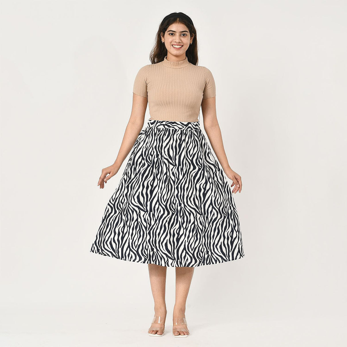 Tamsy Printed Elastic Waist Skirt 7744970 0