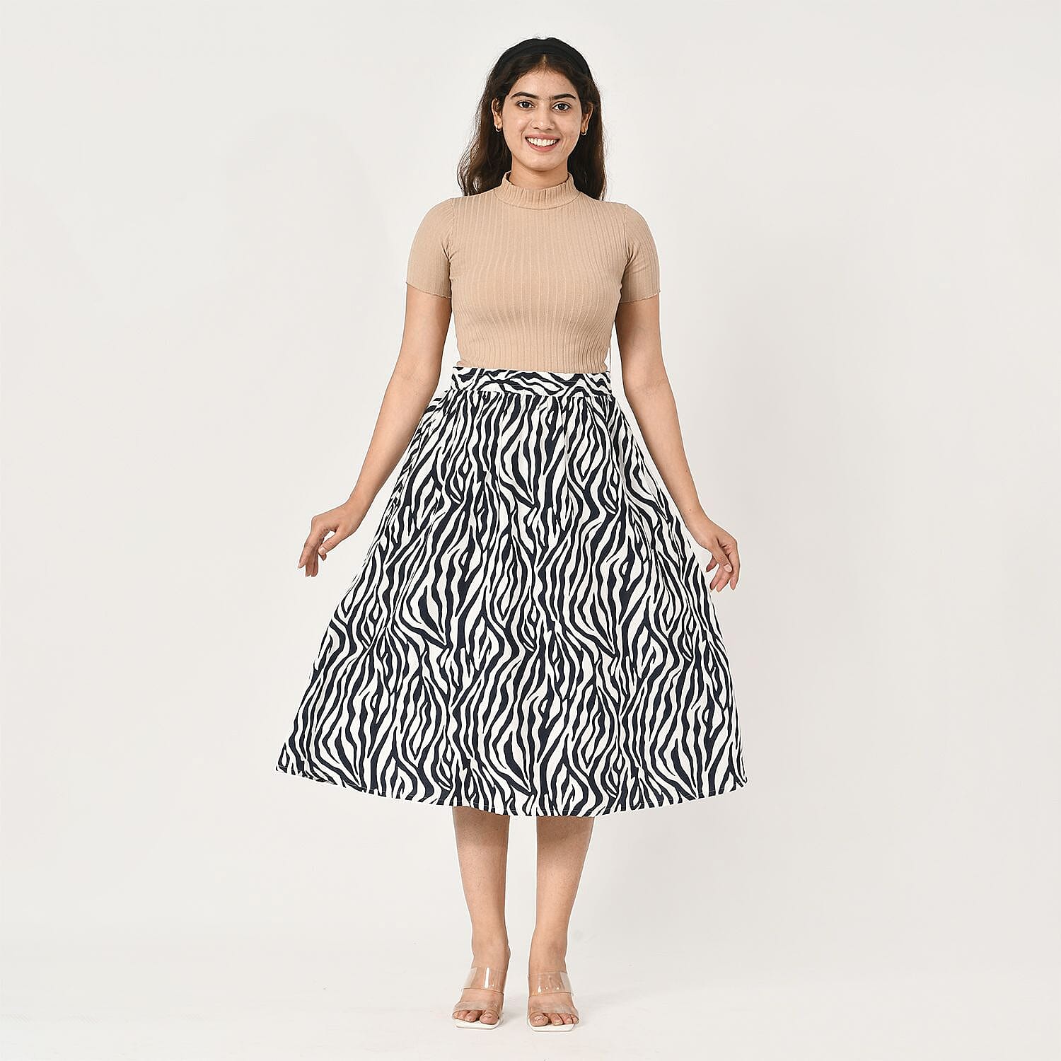 Tamsy Printed Elastic Waist Skirt 7744970 0