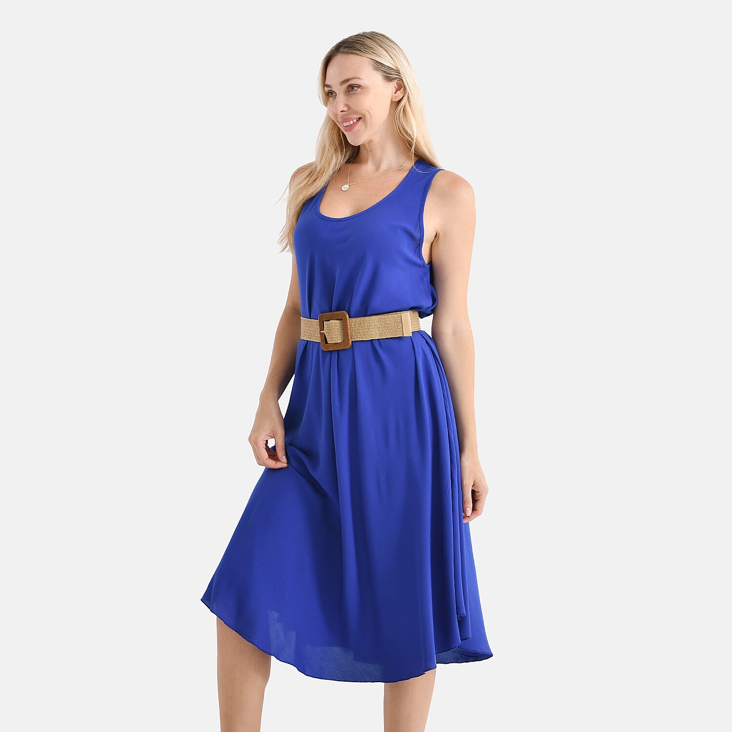 Tamsy Sleeveless Umbrella Dress with Belt 4367543 3