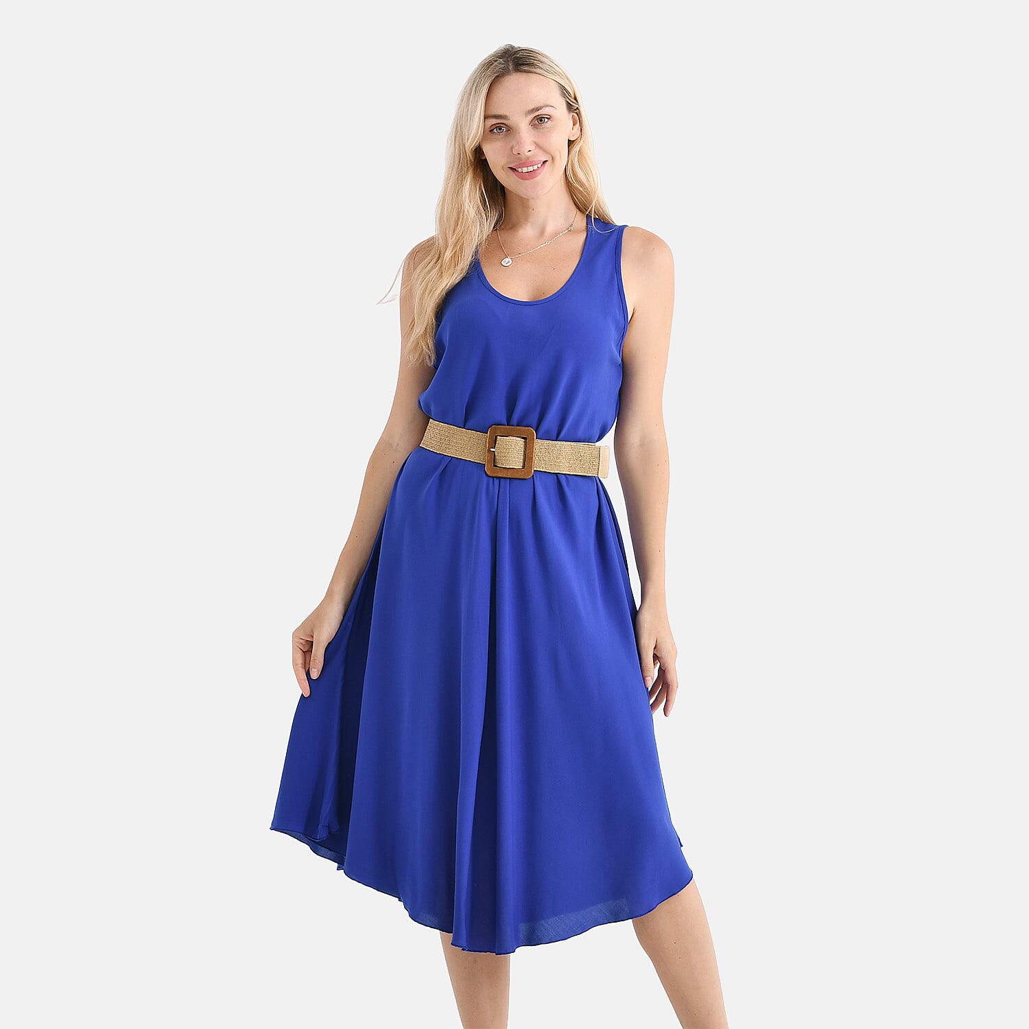 Tamsy Sleeveless Umbrella Dress with Belt 4367543 4