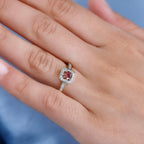 Tanzanian Blush Garnet & Natural Zircon Ring in 18K YG Vermeil Plated Sterling Silver
