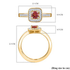 Tanzanian Blush Garnet & Natural Zircon Ring in 18K YG Vermeil Plated Sterling Silver