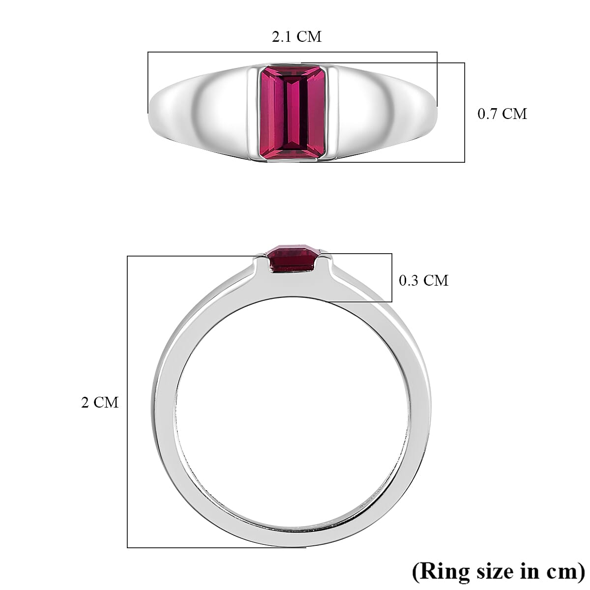 Tanzanian Wine Garnet Signet Ring in Sterling Silver 7230578 5