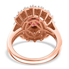 18K VERMEIL ROSE GOLD PLATED Tanzanian Wine Garnet                   OVAL Ring Ct 2.50.