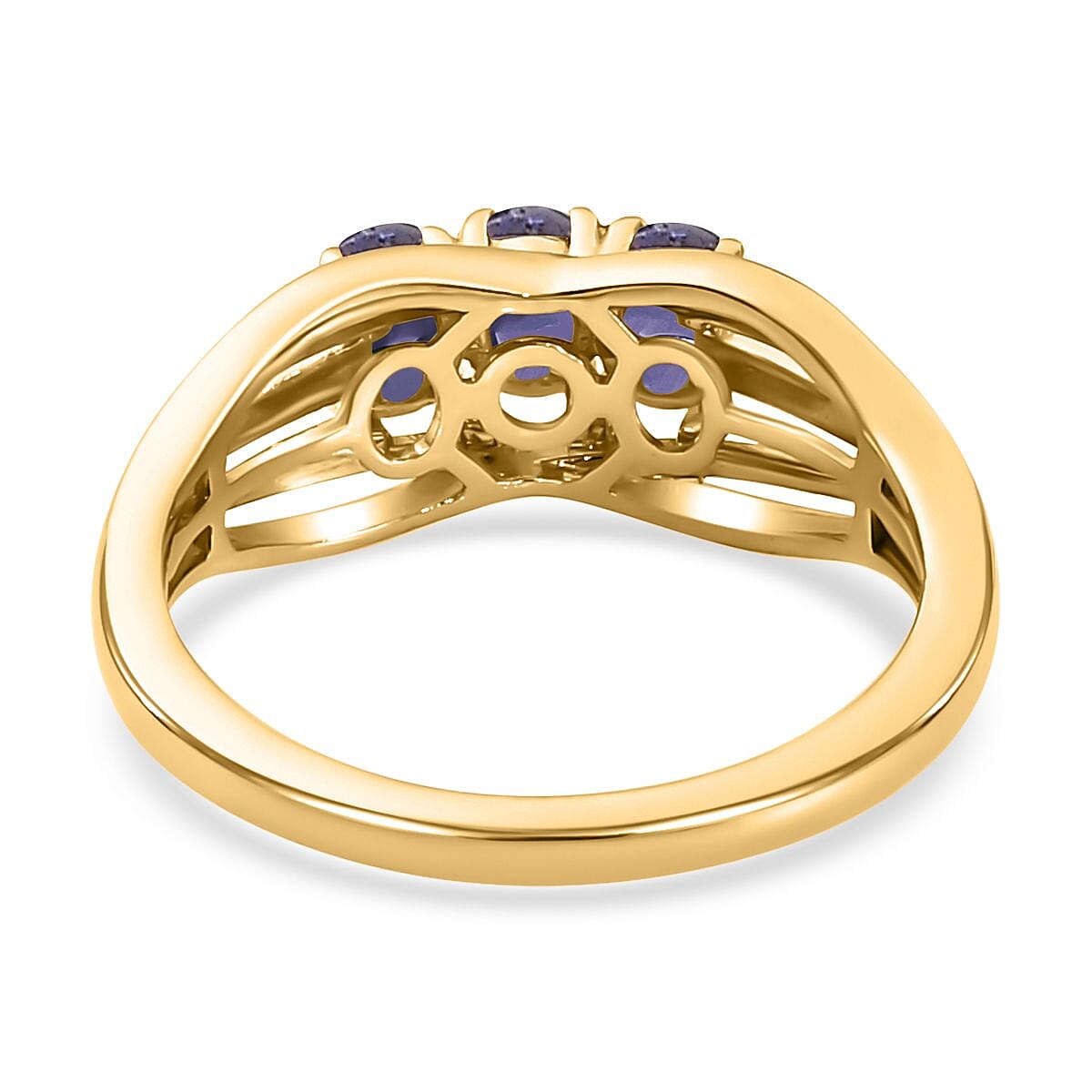 Premium Tanzanite Trilogy Ring in 14K Gold Overlay Sterling Silver 7821976 4