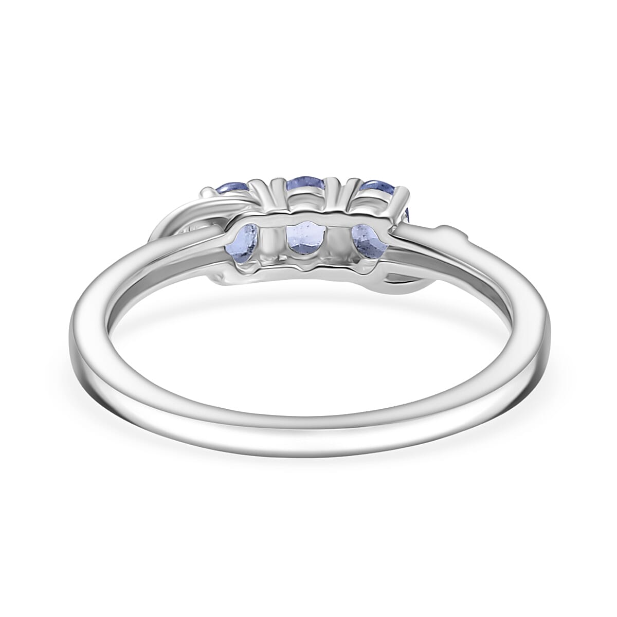 Tanzanite 3 Stone Ring in Platinum Overlay Sterling Silver 8300155 5