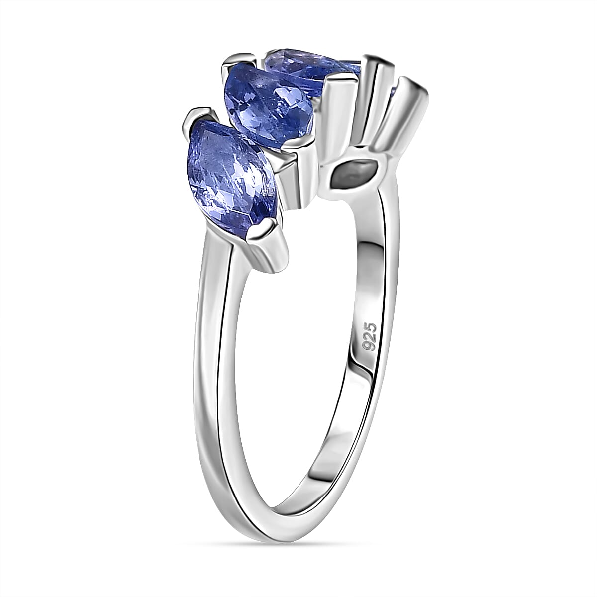 Tanzanite 5 Stone Ring in Rhodium OverlaySterling Silver 1.77 Ct. 8063932 4