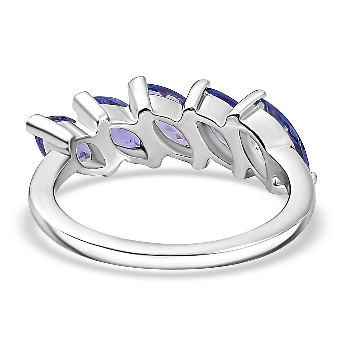 Tanzanite 5 Stone Ring in Rhodium OverlaySterling Silver 1.77 Ct. 8063932 5
