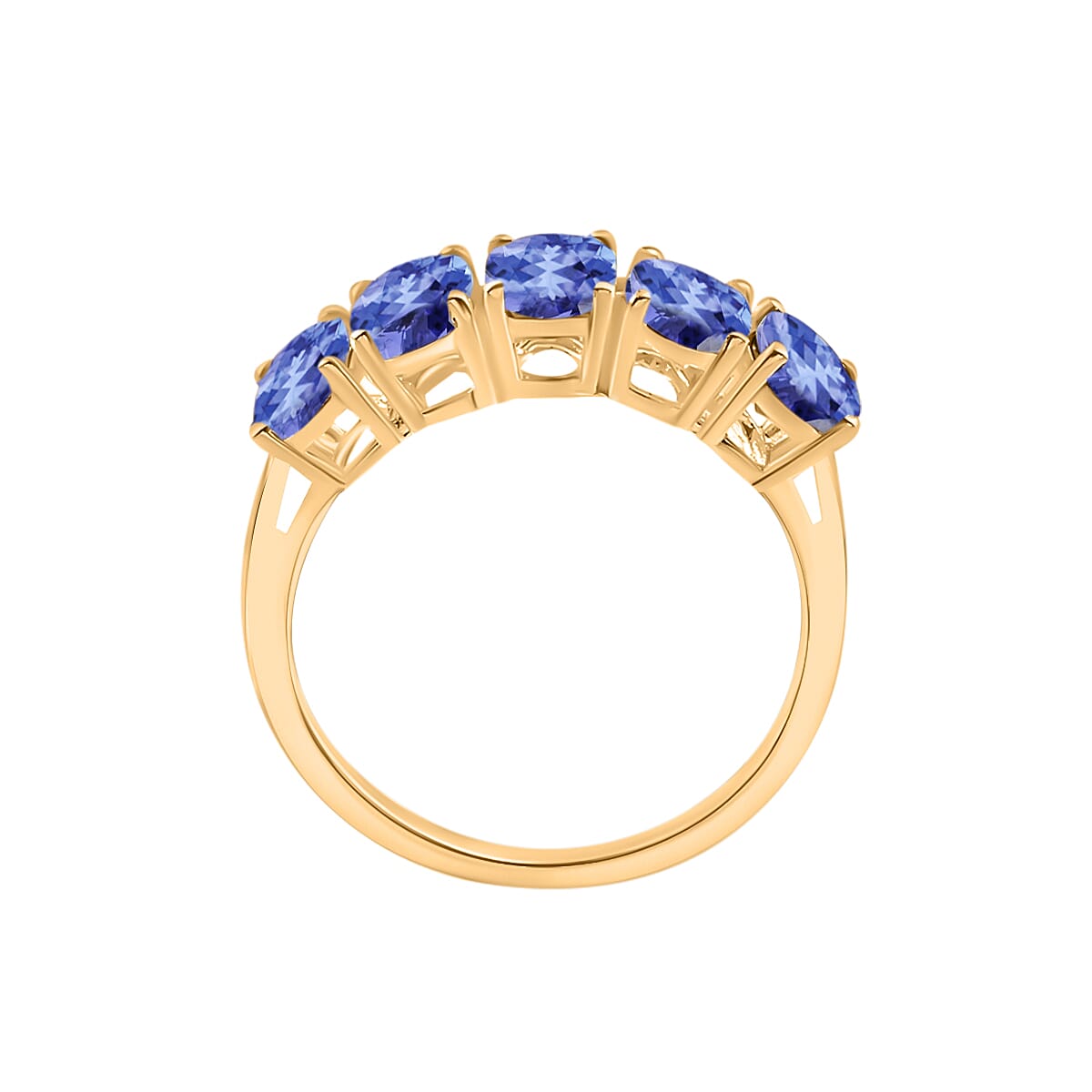 Tanzanite 5 Stone Ring in Vermeil Yellow Gold Sterling Silver 1.90 Ct 8007979 3