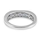 Tanzanite 7 Stone Band Ring in Platinum Overlay Sterling Silver 1.35 Ct.